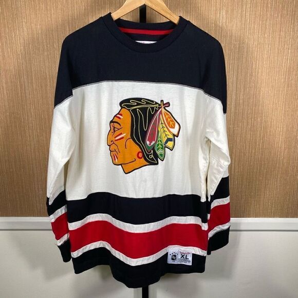Mitchell & Ness Men's Vintage Hockey Chicago Blackhawks Sweater White XL